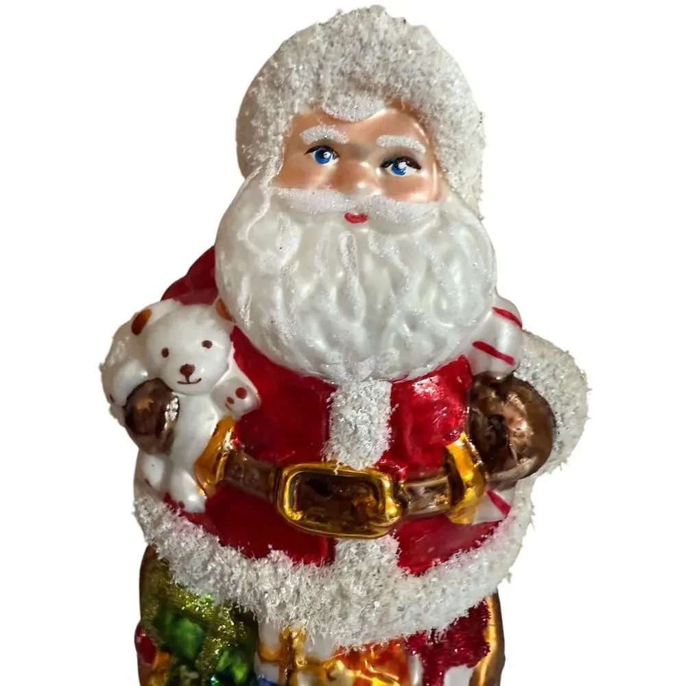 NIB Glassware Art Study Santa Claus Christmas Ornament Hand Made in Poland